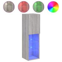 mueble para tv  mueble de salon  gabinete de tv con luces led gris sonoma 305x30x102 cm