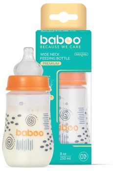 Baboo Biberón Cuello Ancho Flujo Medio Blue Haze +3m 250 ml