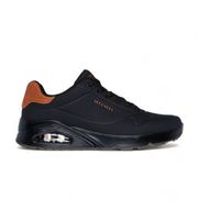 skechers para hombre 183004 zapatilllas uno suited on air negro 43 plano cordones casual
