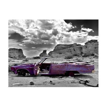 Papel Pintado 3d - Coche En Estilo Retro En El Desierto Colorado (400x309 Cm)