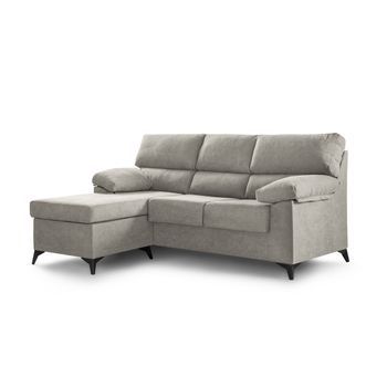 Sofá Chaise Longue 200 Cm Hilton, Estructura Madera Tapizado Antimanchas, Color Beige