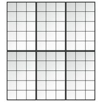 espejos de pared 6 uds metal negro 100x60 cm vidaxl
