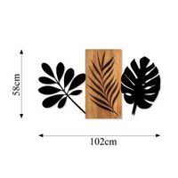 decoracion pared de madera leaves 3 nogal negro 103x58 cm