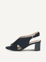caprice heeled sandal blue made of leather with block heel size 385