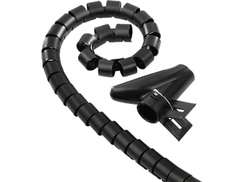 Organizador de cables - Hama 00220996, Flexible, Universal, 20 mm, 2,5 m, Negro