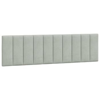 Cabecero De Cama Acolchado Hanko Terciopelo Gris Claro 180 Cm Vidaxl