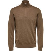 selected jersey berg half zip cardigan teak para hombre