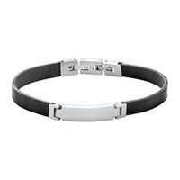 acero inoxidable brazalete de malla grabable negro