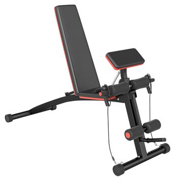 HOMCOM-Banco de Pesas Inclinable, Banco de Musculación, Respaldo Inclinable