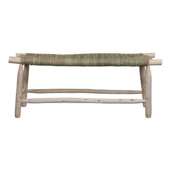 Banco De Madera Y Fibra Natural Bifase 120x45x34