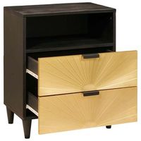 mesita de noche  armario de noche  mesa de noche 50 x 33 x 62 cm madera de mango maciza