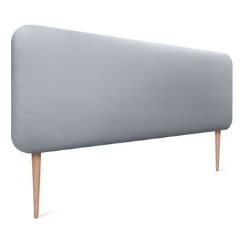 Dhome Cabecero Tapizado Liso Redondeado Polipiel Con Patas Para Pared Acústicos Cabeceros Absorbentes Cabezal Cama Dormitorio (plata, 160cm)