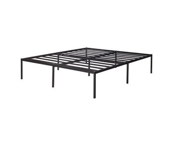 Cama de metal vårdö con somier 160x200 cm - negro [en.casa]