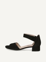 caprice heeled sandal black made of leather with block heel size 38
