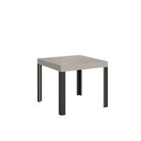 mesa extensible 90x90246 cm efecto madera cachemira hierro