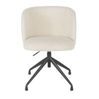 silla de oficina giratoria de tejido rizo blanco