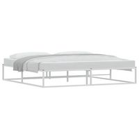 cama matrimonial  cama para adultos  estructura de cama sin colchon metal blanco 200x200 cm