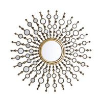espejo de pared dorado 70 cm redondo forma de sol glamour vintage hollywood acabado brillante blois