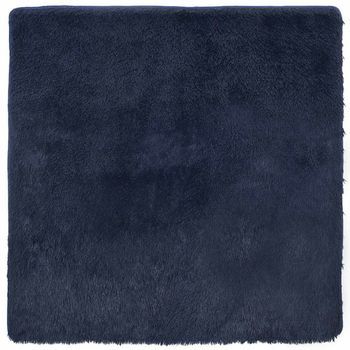 Alfombra De Pelo Largo Navarra Azul Marino 200x200 Cm Poliéster Vidaxl