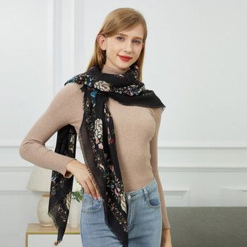 V 1969 Bufanda Bufanda Flowers para mujer