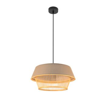Lámpara de techo colgante Bambu Yovani Negro/natural 1xe27 46d