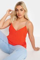 limited collection top naranja de tirantes de cadena plateada mujer curvy y tallas grandes limited collection