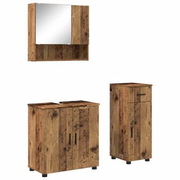 Juego De Muebles De Baño 3 Uds. Madera Vieja 61 X 35 X 64 Cm Vidaxl