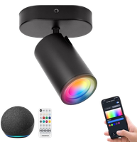aigostar focos de pared gu10 lampara de techo compatible con alexa bluetooth mesh 1 luce focos de techo led inteligente regulable colores y 2700-6500k apliques interior para salas cocina pasillos