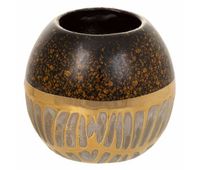 portavelas de ceramica dorado 105x105x10