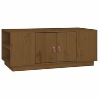 mesa de cafe - mesa de centro madera maciza de pino marron miel 100x50x41 cm