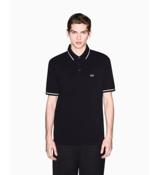 A|X Armani Exchange para hombre. XM002356AF13026UC001 Polo Refined negro (M), Casual, Algodón, Manga corta