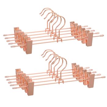 10 perchas con pinzas de metal de 31 cm de color oro rosa
