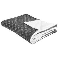 manta de poliester gris oscuro blanco 150 x 200 cm colcha cubrecama kandilli