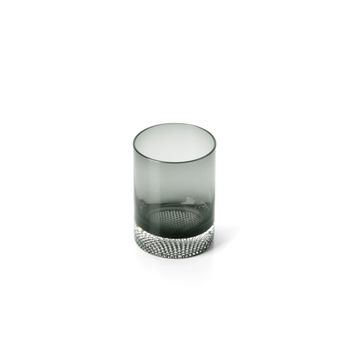Vaso de vidrio en gris ahumado 8x8x11 cm