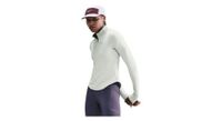 camiseta 1 4 cremallera nike tempo swoosh run gris  mujer