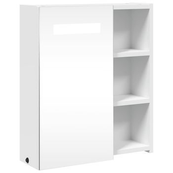 Mueble De Baño Con Espejo Y Luz Led Blanco 45x13x52 Cm Vidaxl