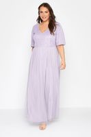 luxe vestido largo lila adornado con lentejuelas mujer curvy y tallas grandes luxe ultimate embellishment