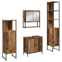 juego de muebles de bano 4 pcs marron 33 x 33 x 1855 cm vidaxl