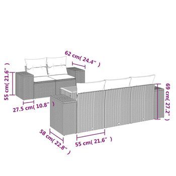 Conjunto De Sofá Exterior (combinación De 6 Piezas, Mimbre Artificial Beige)