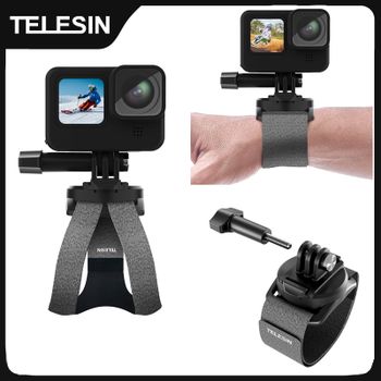 TELESIN-Correa de muñeca de mano con rotación de 360 grados, montaje de ajuste rápido para GoPro Hero 13, 12, 11, 10, 9, 8, 7, Insta360 Osmo Action SJCAM EKEN