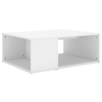 Mesa De Café - Mesa De Centro Madera Contrachapada Blanco 90x67x33 Cm