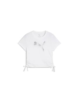 Camiseta Puma Essentials Metallic Knotted Tee G Niña White