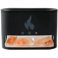 klack humidificador y difusor de aromaterapia con sal de cristal efecto llama y ultrasonico negro