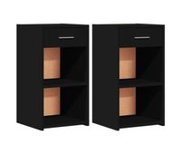 vidaxl mesitas de noche 2 uds madera de ingenieria negro 35x34x65 cm