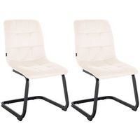 set de 2 sillas de comedor vermont en terciopelo crema 58x47x87 cm clp