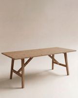 mesa de comedor de madera maciza en tono envejecido de 160x75cm