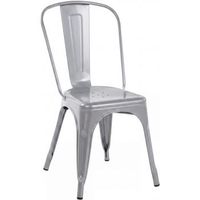 silla apilable benedikt de metal plateado 48x44x89 cm clp
