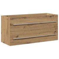 mueble para lavabo de bano roble artesanal 100 x 385 x 48 cm madera de ingenieria vidaxl