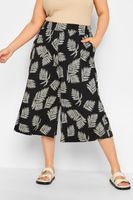yours culottes negros de hojas mujer curvy y tallas grandes yours