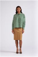 camisa de tejido ligero estampado rhombus multiverd